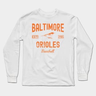 Baltimore Orioles Vintage Retro Long Sleeve T-Shirt